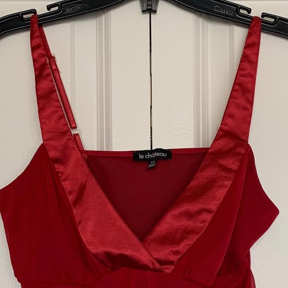 Red Satin & Tulle Top, S - Le Chateau - Picture 2 of 3